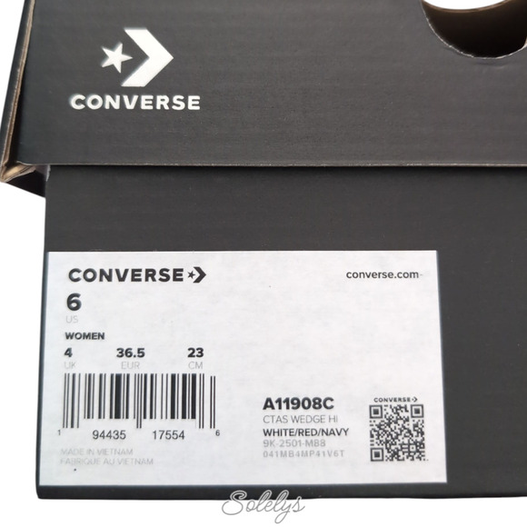 Converse Chuck Taylor All Star Hidden Wedge Platform White Canvas Sneaker 6 - Picture 7 of 11